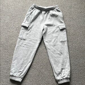 Universal Thread Gray Track Pants with Elastic Waistband